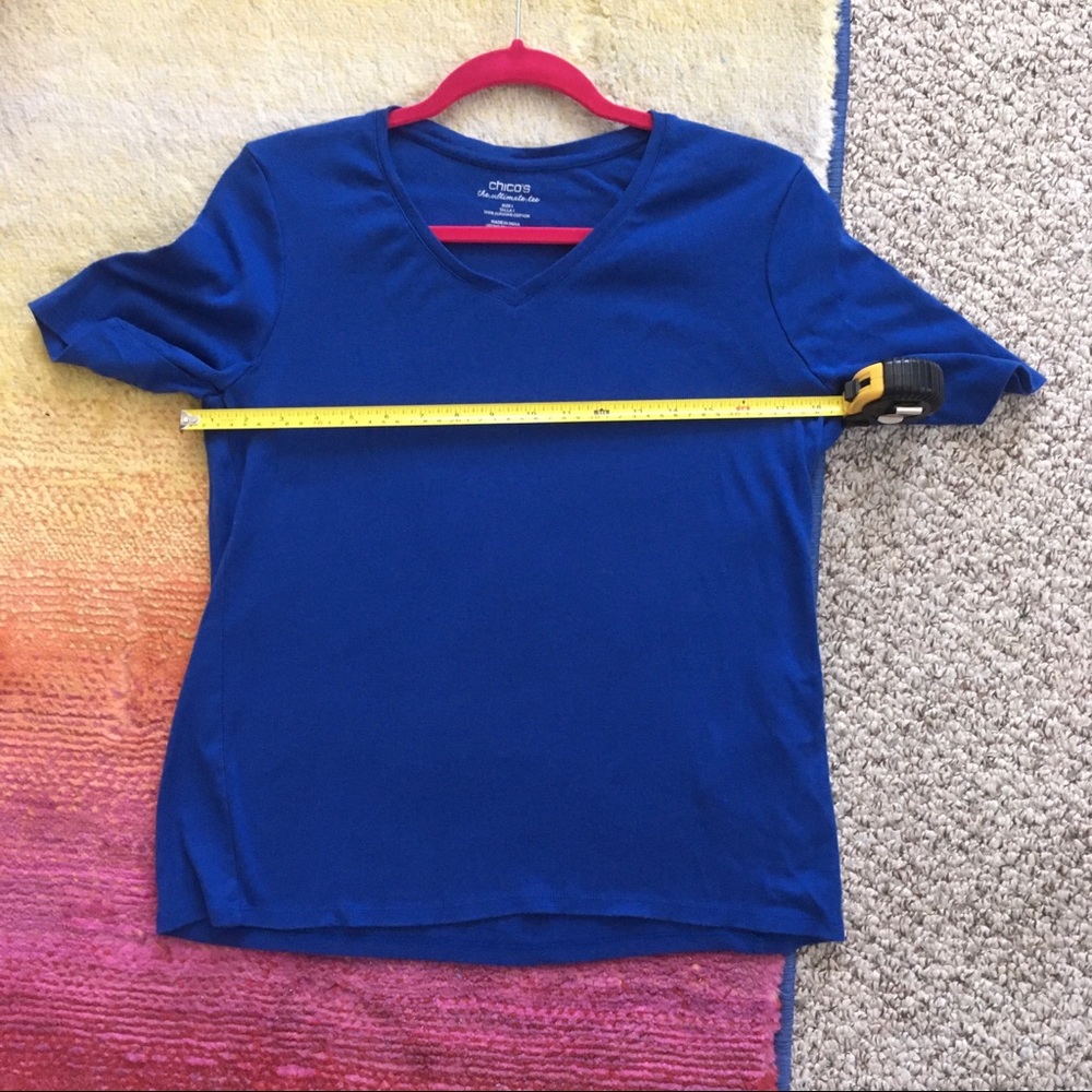 Chico's Blue Ultimate Tee Size 1 - Modest V Neck